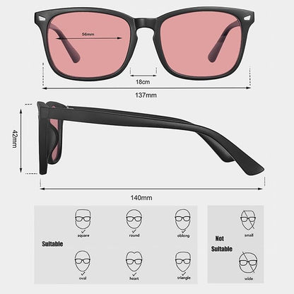 MAXJULI FL-41 Rose Blue Light Blocking Glasses for Photophobia Light Sensitivity,for Computer Gaming, Screen Fatigue & UV Protection (Black/FL-41 Rose)