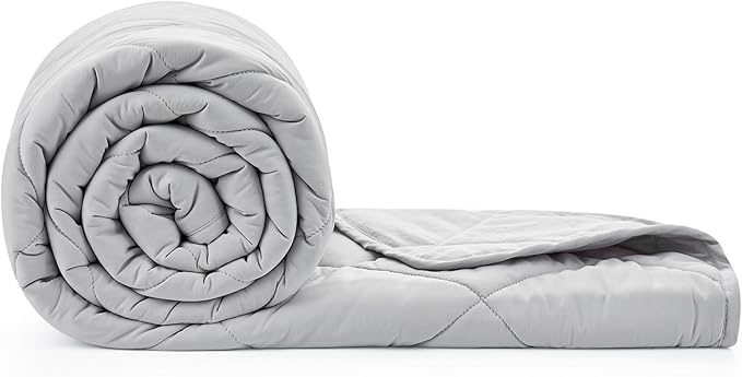 Cozy Bliss Cooling Blanket for Hot Sleepers Twin Size, Q-Max 0.45 Cooling Comfort Throw, Cold Blankets for Night Sweats Sleeping, Ultra-Cool Lightweight Breathable Summer Blanket for Bed, Grey