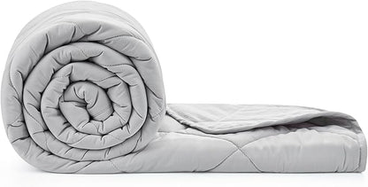 Cozy Bliss Cooling Blanket for Hot Sleepers Twin Size, Q-Max 0.45 Cooling Comfort Throw, Cold Blankets for Night Sweats Sleeping, Ultra-Cool Lightweight Breathable Summer Blanket for Bed, Grey