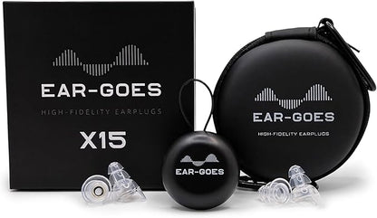 X15 High Fidelity Earplugs – Reusable Hearing Protection with Two Sizes – Concerts, Festivals, Musicians, Motorcycles, and Travel – 15 dB Noise Reduction – Clear & Comfortable