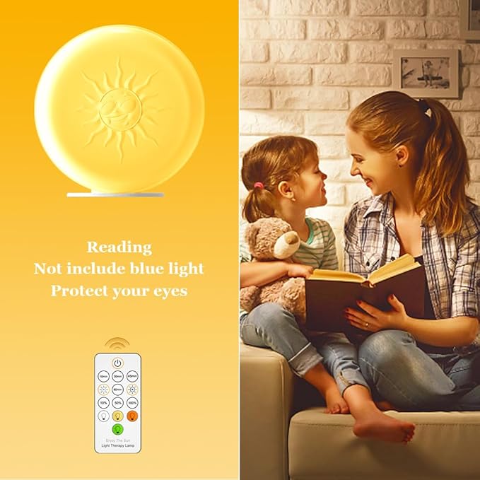 Light Therapy Lamp,2 Major Functions,Activate Mood,Relieve Headache,UV-Free 10000 LUX Treatment Light,20-Level Drightness Fine-Tuning, 4 Timings,Large Glossy Rotatable Stand (RLTL00100)