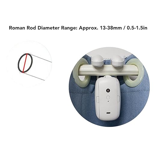 Automatic Curtain Opener and Closer Single - Roman Rod Rail Smart Curtain Opener Robot, Low Noise APP Control Electric Curtain Track for Home Office