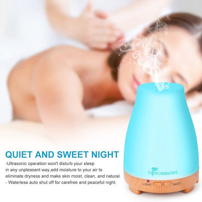 Diffuserlove Essential Oil Diffusers 200ML Remote Control Diffuser Mist Humidifiers BPA-Free Aromatherapy Diffuser (Yellow Base)