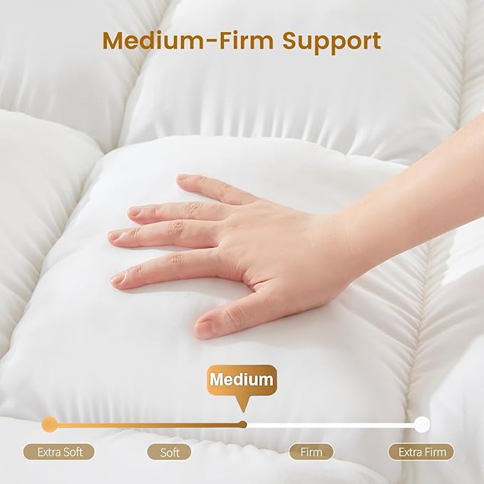 Decroom 5 Inch Memory Foam Mattress Topper Queen for Back Pain Relief, Filled with Breathable Memory Foam Pillow Topper Soft Fluffy Supportive Bed Mattress Pad, 80x60x5 Inch