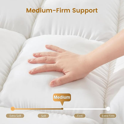 Decroom 5 Inch Memory Foam Mattress Topper King for Back Pain Relief, Filled with Breathable Memory Foam Pillow Topper Soft Fluffy Supportive Bed Mattress Pad, 80x78x5 Inch