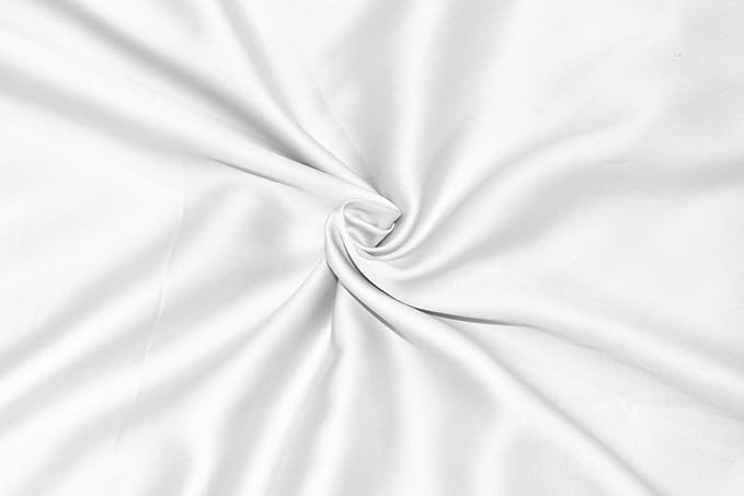 LINENWALAS Full Size Flat Sheet Only - Rayon Derived from Bamboo Silk Bed Sheet, Cooling Premium Breathable Hotel Style Top Sheet, Perfect for Hair and Skin (Full, White)