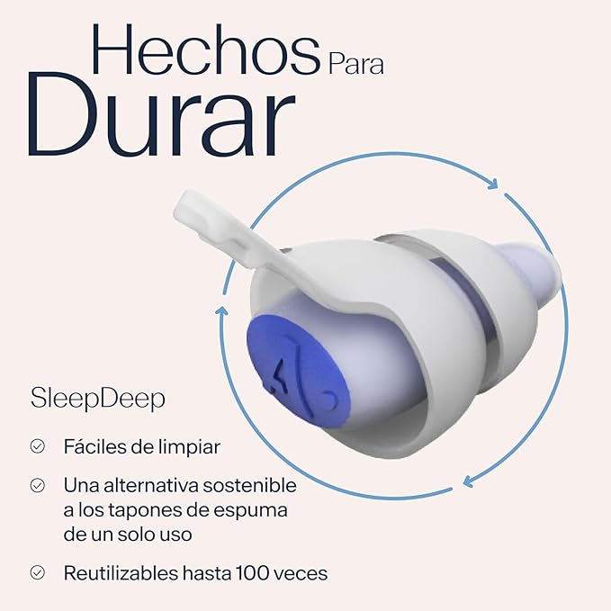 Alpine SleepDeep - Soft Ear Plugs for Sleeping and Concentration - New 3D Oval Shape and Noise Reducing Gel for Better Attenuation - 27 dB - Ideal for Side Sleeper - 1-Pair Reusable: M/L White