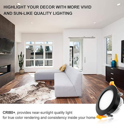 YGS-Tech 3 Inch LED Recessed Lighting, Dimmable Downlight 5W(40W Halogen Equivalent), CRI80, 5000K Daylight White, Ceiling Light with LED Driver(1 Pack)