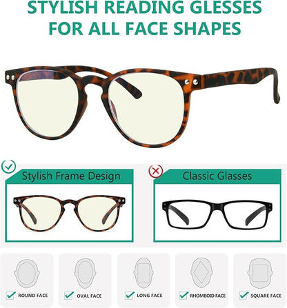 Eyekepper 4-pack Reading Glasses Blue Light Blocking Women Cat Eye Readers