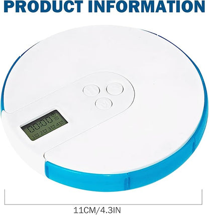 Automatic Pill Dispenser, 7 Day Pill Organizer with Large Digital Display & Alarm, Portable Travel Medicine Box for Vitamins & Medications Blue