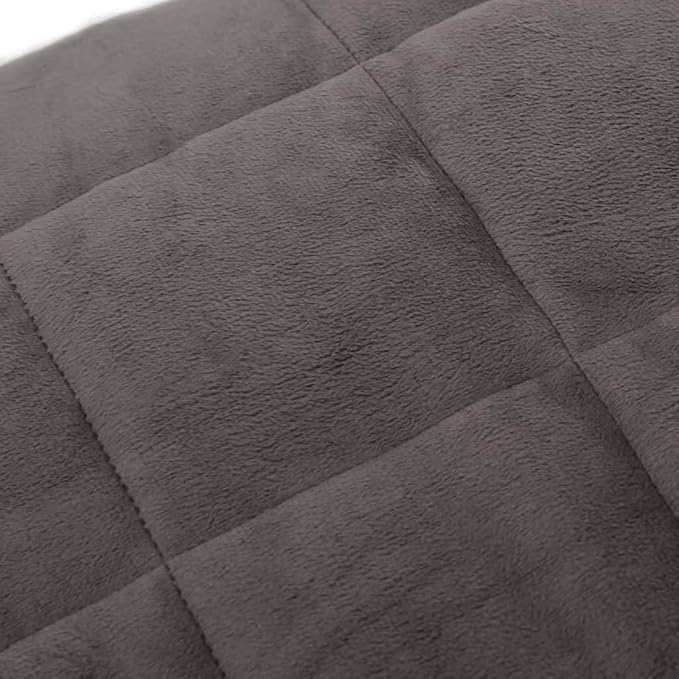 Weighted Blanket Grey 4 Pieces, Premium Brushed Polyester Microfiber for Stress Relief and Anxiety, Breathable Material with Hypoallergenic Fill, Weighted Stability