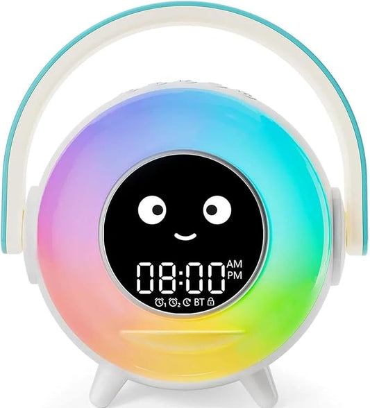 LOVME Kids Alarm Clock, Ready to Rise Sleep Training Clock with Night Lights, Sound Machine, Ok to Wake Clock for Kids, Gift Ideas for Toddler Boy Girl