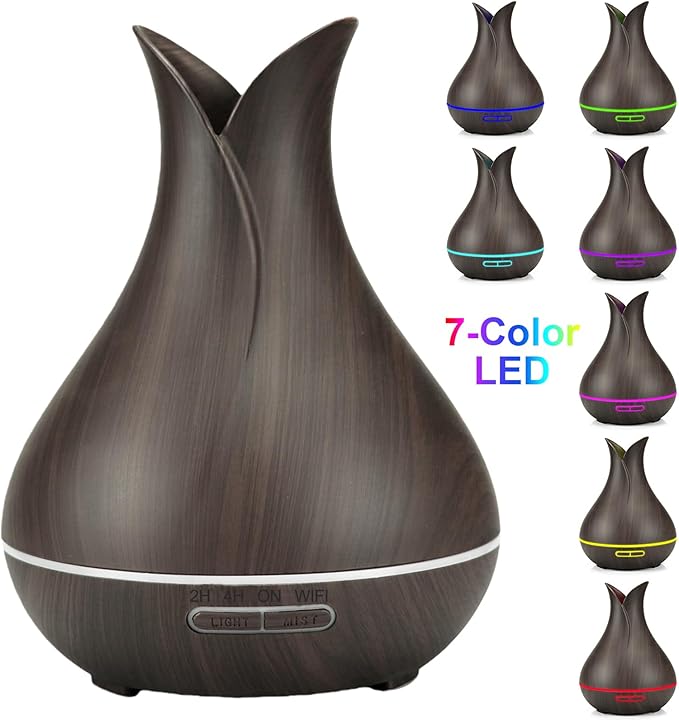Smart WiFi Essential Oil Diffuser App Control Air Humidifier (Dark Wood EU)