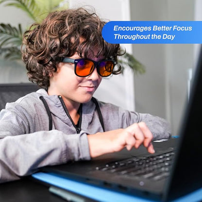 DefenderShield Blue Light Blocking Glasses Kid Series for Computer, Mobile, Gaming, Sleep-Purple - Anti Eye Strain, Headache