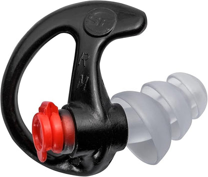 SureFire EP4 Sonic Defenders Plus filtered Earplugs, triple flanged design, reusable, Black, Medium