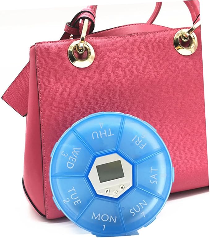 Compartments Alarm Clock Pill Dispenser for Daily Medication Portable Pill Storage Organizer Reminder Function Convenient Medicine Chest for Patients