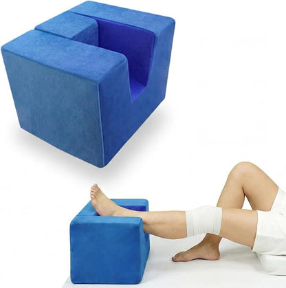 Anti-Roll Knee Replacement Pillow for Post-Surgery Stability, U-Shaped Leg Elevator Stabilizer for ACL, Hip & Ankle Recovery - Foam Support with Detachable Footrest for Swelling Relief & 0° Extension