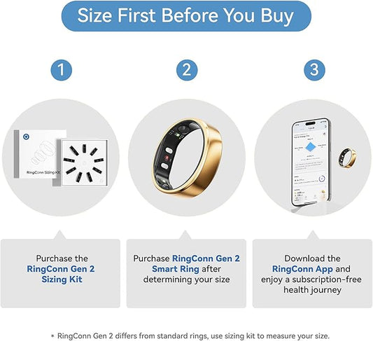 RingConn Gen 2, World’s First Smart Ring with Sleep Apnea Monitoring, No APP Subscription, 12-Day Battery Life, Stress/Heart Rate/Women's Health Tracker, Android & iOS Compatible (Rose Gold, Size 10)