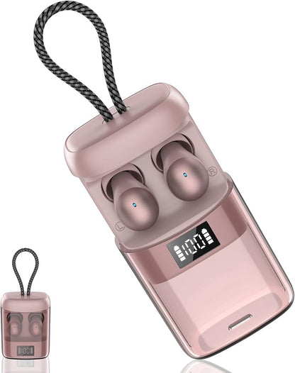2026 Sleep Earbuds Bluetooth 6.0 in Ear, Mini Sleep Headphones with Sleep Monitor and APP, Small Earplugs for Side Sleepers, 48H Playtime Sleep Earphones with Sleep Mode, Personal Alarm, Rose Gold