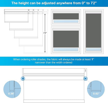 DENFOON Motorized Blinds with Remote,Thermal Electric Blinds【Solar Panel】,Customizable Automatic Roller Shades, Blackout Remote Control Blinds for Windows Upgrade to Smart Blinds, White,35" W x 72" H