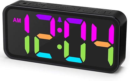 Alarm Clocks for Bedrooms Heavy Sleepers - Snooze for Deep Sleepers Adults Home Office, Digital Alarm Clock with Type-C Charging Port, Large Bold Number Display, Adjustable Alarm Volume and Dimmer