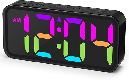 Alarm Clocks for Bedrooms Heavy Sleepers - Snooze for Deep Sleepers Adults Home Office, Digital Alarm Clock with Type-C Charging Port, Large Bold Number Display, Adjustable Alarm Volume and Dimmer