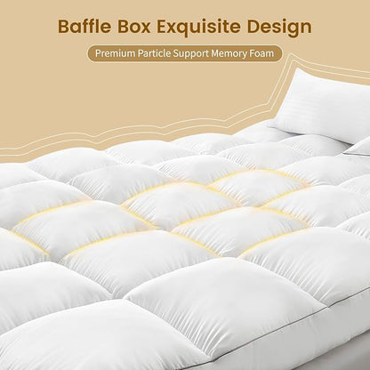Decroom 5 Inch Memory Foam Mattress Topper King for Back Pain Relief, Filled with Breathable Memory Foam Pillow Topper Soft Fluffy Supportive Bed Mattress Pad, 80x78x5 Inch