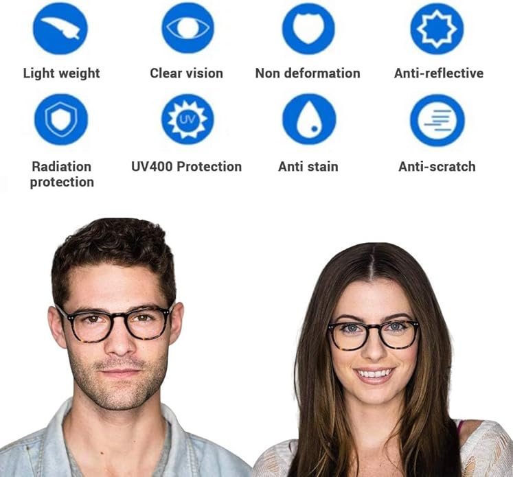 AOSM Blue Light Glasses for Men & Women,Gaming glasses Anti-Glare UV400 Protection,Blue Light Blocking to Relieve Eye Strain