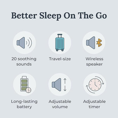 Yogasleep Rohm+ Travel White Noise Sound Machine (Black), Bluetooth Wireless Speaker & Charging, 20 Soothing Natural Sounds, Noise Canceling for Sleep Aid, Office Privacy & Meditation, Compact Size