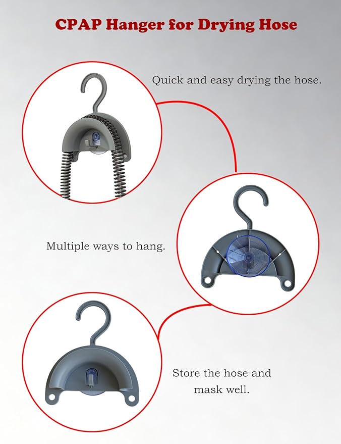 CPAP Cleaning Kit for Hose and Mask, Cpap Machine Supplies Cleaner Includes Tube and Mask Cleaning Brush, Foldable Wash Tub, Hose Drying Hanger - Compatible with 22mm and 15mm Tubing