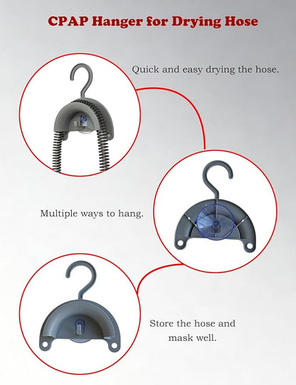 CPAP Cleaning Kit for Hose and Mask, Cpap Machine Supplies Cleaner Includes Tube and Mask Cleaning Brush, Foldable Wash Tub, Hose Drying Hanger - Compatible with 22mm and 15mm Tubing