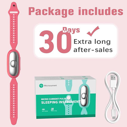 Sleep Aid Device, Micro-Current Sleep Instrument Anxiety Device, Portable Rechargeable Sleep Aid for Anxiety and Insomnia (Gen2 Pink)