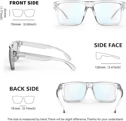MAXJULI Blue Light Glasses XXL Size Double Extra Large Z87 for Big Wide Heads Men 8228