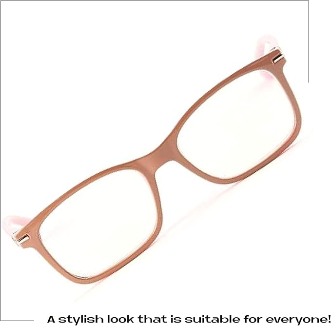 Readerest Blue Light Blocking Reading Glasses Computer Eyeglasses With Thin Reflective Lens, Antiglare, Eye Strain, UV Protection, Stylish For Men And Women (Beige/Pink, 2.5 Magnification)