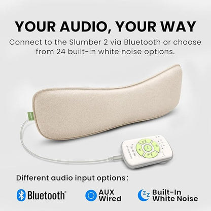 Avantree Slumber 2 – Bluetooth Pillow Speaker for Sleeping with 4 Ultra-Flat Speakers, White Noise, Remote Control & Sleep Timer, Soft Sleep Headphones Design for Side Sleepers – Beige