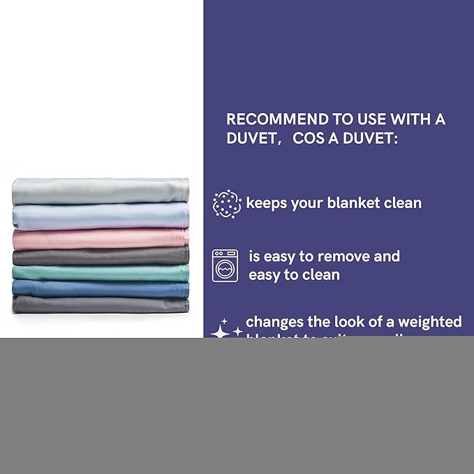 YnM Exclusive Weighted Blanket, Cooling & Cozy Velvet Dual-Sided, Smallest Compartments,Ideal for One Person of 140lbs on Queen/King Bed (60x80 Inches, 15 Pounds, Blue/Grey)