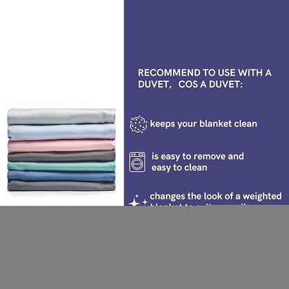 YnM Exclusive Weighted Blanket, Cooling & Cozy Velvet Dual-Sided, Smallest Compartments,Ideal for One Person of 140lbs on Queen/King Bed (60x80 Inches, 15 Pounds, Blue/Grey)