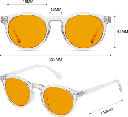 Amber 99% Blue Light Blocking Computer Reading Glasses Orange Lens for Better Sleep, Eye Strain Men Women Sun Readers