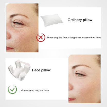 Memory Foam Face Pillow, Ergonomic Design, Silk Fabric Beauty Pillow for Back Sleep Training Pillow, Memory Foam Support, Soft Cushioning, Suitable for Comfortable Sleep (White)