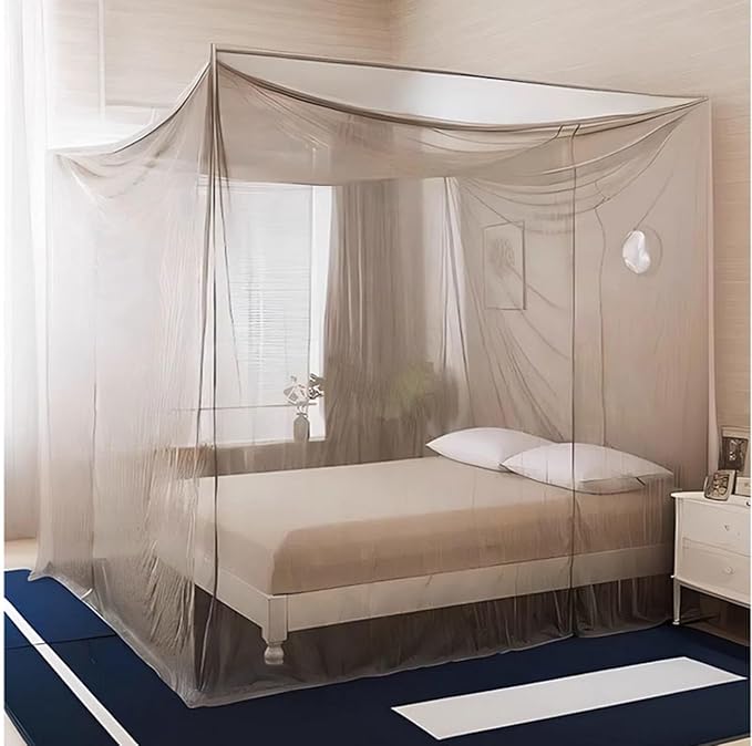 Anti-Electromagnetic Radiation Bed Canopy,Reducing EMI Anti-Radiation Bed Canopy Signal Blocking EMF Shielding Silver Fiber with Bracket,Silver-220 * 180 * 185cm