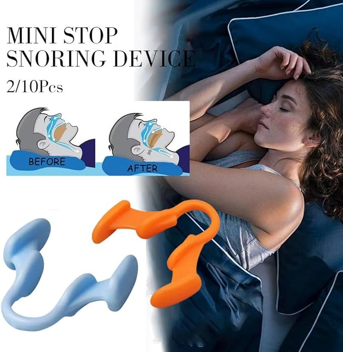 2pcs Mini Stop Snoring Device – Silicone Nose Clip, Anti-Snoring Aid for Better Sleep, Comfortable & Reusable Snore Relief