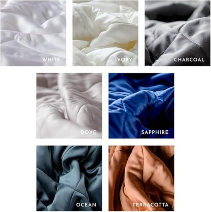 LUXOME Lightweight Blanket | 100% Rayon (Viscose) from Bamboo Fabric & Fill | Full/Queen - 86"x92" | Super Soft | Thermal-Regulating | White