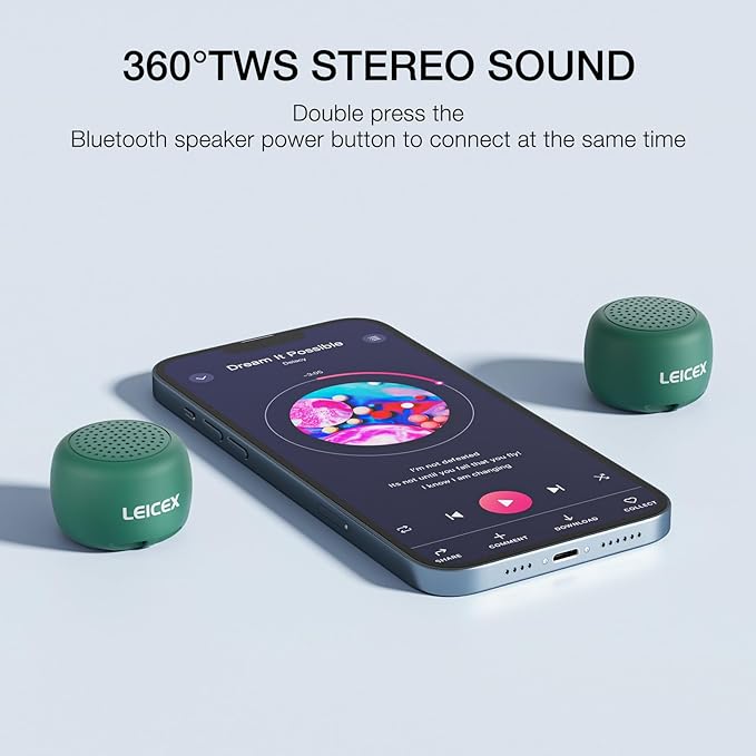 Portable Bluetooth Speakers, Mini Cute Small Pillow Wireless Speakers with Bluetooth 5.0 Perfect for Travel Outdoor Sound (Green)
