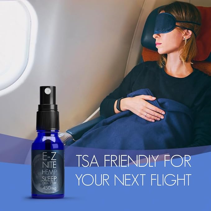 Hemp Sleep Spray with Melatonin L-Theanine Valerian Root Magnesium | Fast Acting Non-Habit Forming Non-GMO, Gluten Free, Natural Sleep Aid