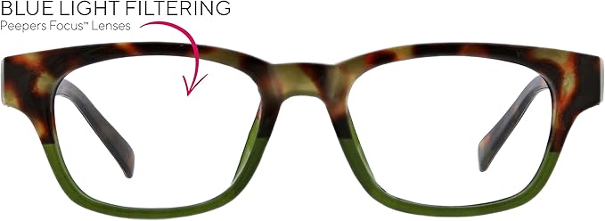 Peepers by PeeperSpecs Women's Layover Square Blue Light Blocking Reading Glasses