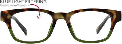 Peepers by PeeperSpecs Women's Layover Square Blue Light Blocking Reading Glasses