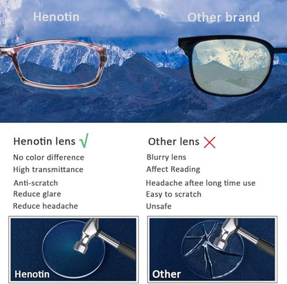 Henotin 5-Pack Reading Glasses Blue Light Blocking Anti Eyestrain Computer Reading Glasses for Women and Men Readers (5 Pairs Mix Color, 3.50)