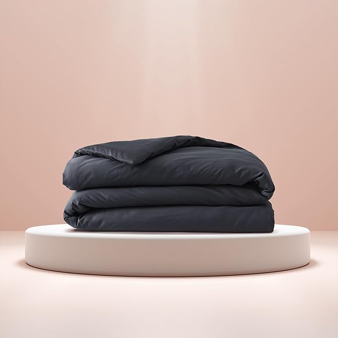 Baloo 100% Cotton Duvet Cover for Weighted Blanket (Midnight - 60"x80" - Full/Queen Size) | Cool, Soft & Durable