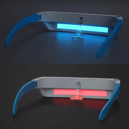 Red Light Therapy Glasses 670nm – Eye Comfort & Visual Wellness, Blue Light Therapy Support for Sleep, Circadian Rhythm, Jet Lag & Seasonal Mood, Red & Blue (2-in-1)
