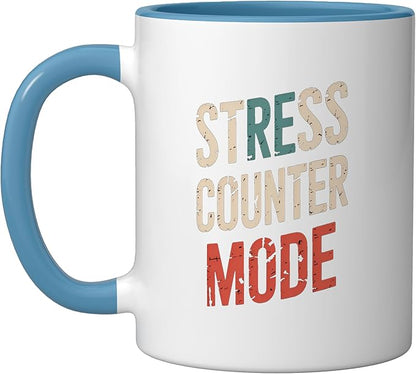 Relaxation Breathing Vagus Nerve Stimulation Stress Relief Ceramic Mug, Blue/White